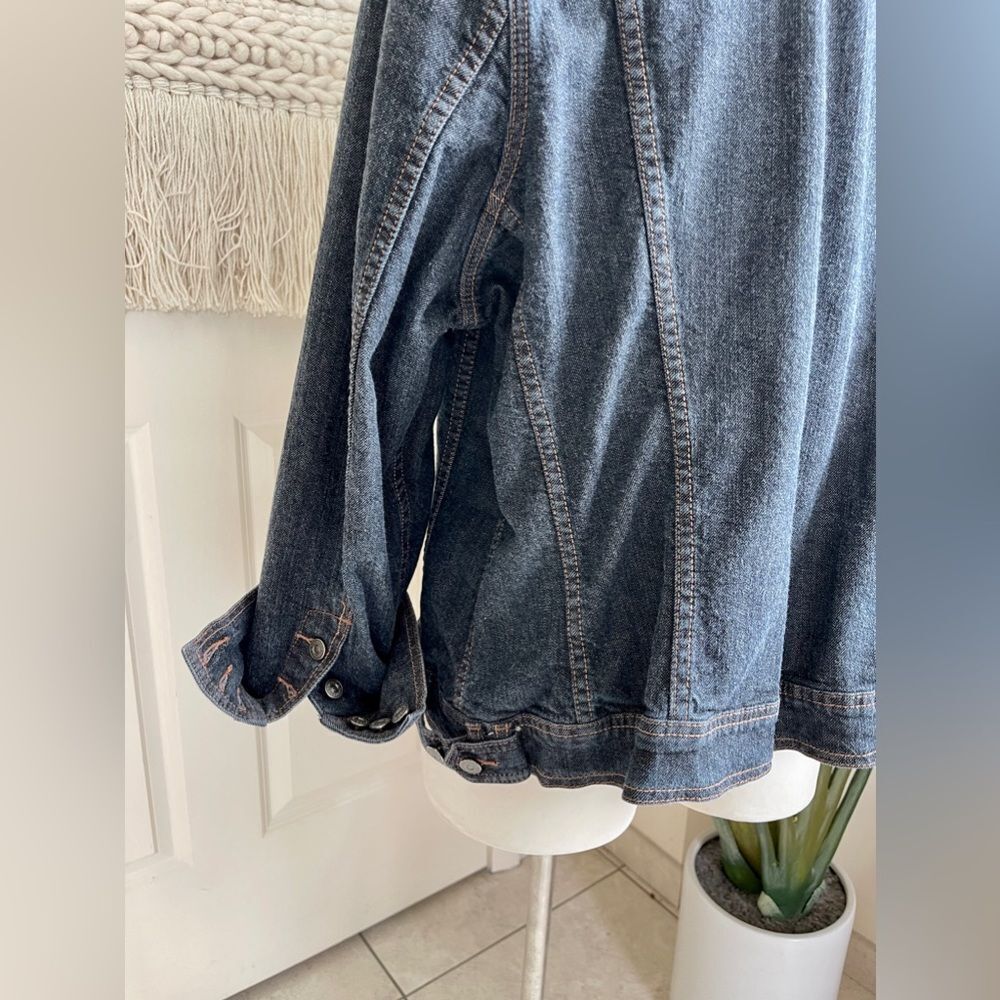 Venezia Jeans Clothing Co. Women's 2X Dark Blue Denim Jacket Size 22/24 - Picture 10 of 15